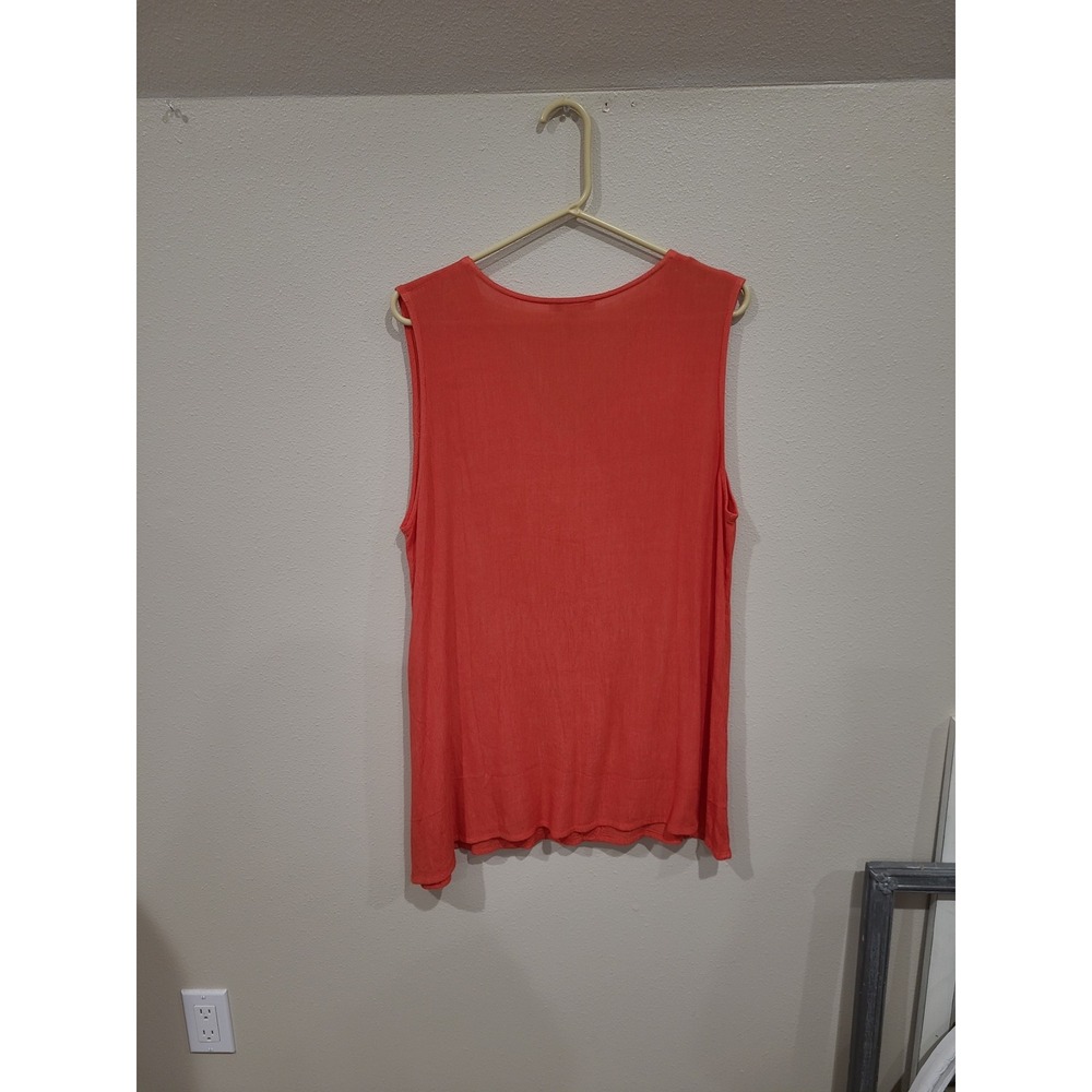 Cute Options Women SZ 2XL Orange Embroidered Tunic top boho vacation flowy - Picture 4 of 8
